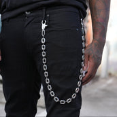 Square Link Pant Chain in White Gold - 15MM