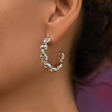 Pendientes de aro Valentina en oro blanco
