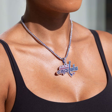 Washington Capitals Official NHL Logo Pendant in White Gold