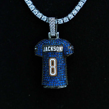 Colgante de la camiseta de Lamar Jackson de los Baltimore Ravens