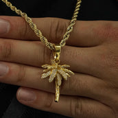 18k Vermeil Iced Palm Tree