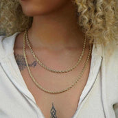 Cadena de cuerda de Vermeil de 18k - 4 mm