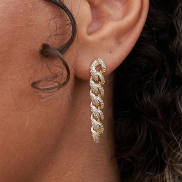 Pendientes de tuerca cubanos GLD con puntas de oro amarillo