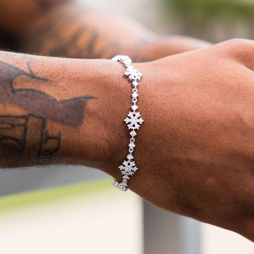 Pulsera Fivio Snowflake - Oro blanco