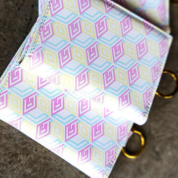 Cadena para Cartera (Blanca con estampado rosa/amarillo)