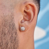 Aretes de 8mm con Pavé Engastado en Oro Blanco