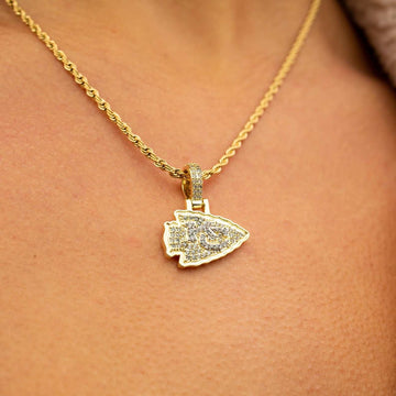Kansas City Chiefs Official NFL Micro Logo Pendant - Yellow Gold
