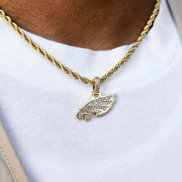 Colgante con micro logotipo oficial de los Philadelphia Eagles de la NFL - Oro amarillo