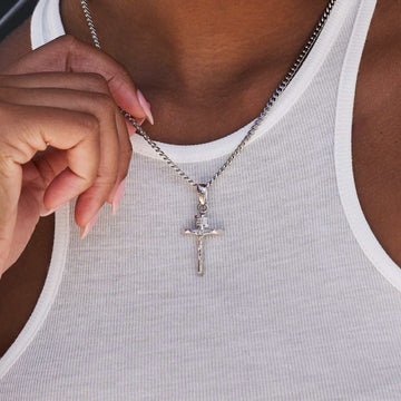 Solid White Gold Crucifix Pendant