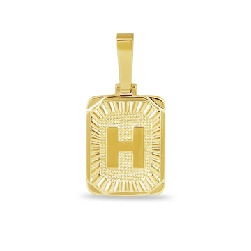 Colgante con inicial cuadrada en oro amarillo