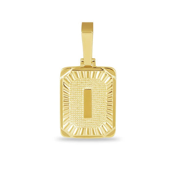 Colgante con inicial cuadrada en oro amarillo