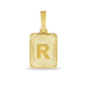 Colgante con inicial cuadrada en oro amarillo