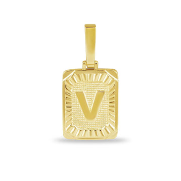 Colgante con inicial cuadrada en oro amarillo