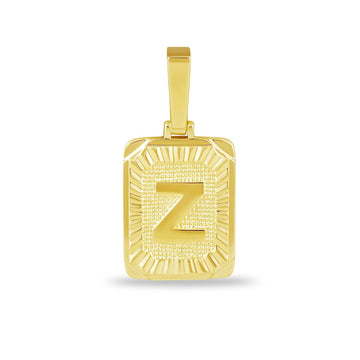 Colgante con inicial cuadrada en oro amarillo