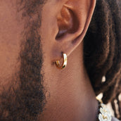 Pendientes de aro redondos pulidos de oro macizo