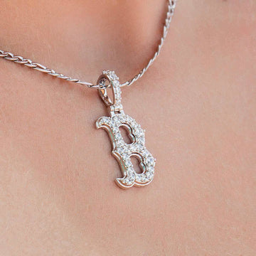 Micro colgante Boston Red Sox en oro blanco