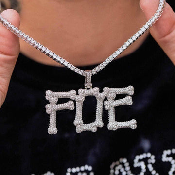 Placa de identificación personalizada Fuente hueso