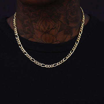 Figaro Link Chain in Yellow Gold - 5mm