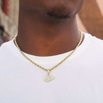 Colgante oficial NFL Micro Logo de los Kansas City Chiefs - Oro amarillo