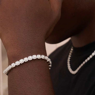 Pulsera de tenis de micro racimo - Oro blanco