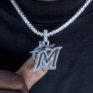 Colgante con el logo oficial de la MLB de los Miami Marlins