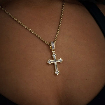Micro Celtic Cross V.2 in Yellow Gold - The GLD Shop