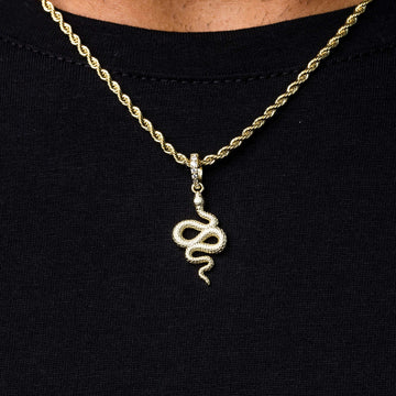 Micro Snake Pendant in Yellow Gold