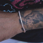 Pulsera de tenis de diamantes en oro rosa - 3 mm