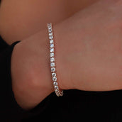 Pulsera de tenis de diamantes en oro rosa - 3 mm