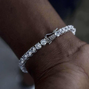 Round Cut Tennis Bracelet in White Gold - 5mm - The GLD Shop