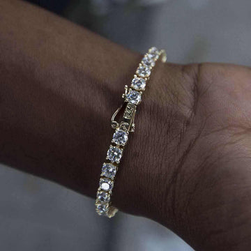 Round Cut Tennis Bracelet in Yellow Gold - 5mm - The GLD Shop