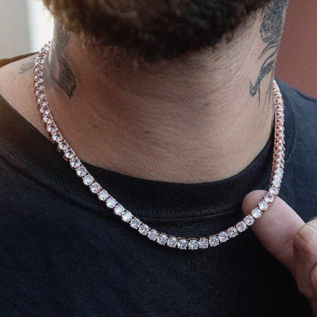 Diamond Tennis Chain in Rose Gold- 5mm- The GLD Shop