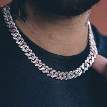 Two-Tone Prong Link Choker (10mm) in Rose/White Gold - The GLD Shop