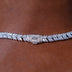 Cadena de espiga helada de oro blanco - 7mm