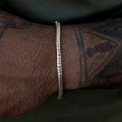 Pulsera de cadena tipo serpiente de oro blanco - 4mm
