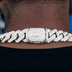 Cadena cubana de eslabones con diamantes de los Dallas Mavericks (NBA) en oro blanco - 25 mm