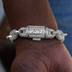 Diamond Puffed Mariner Bracelet in White Gold- 12mm