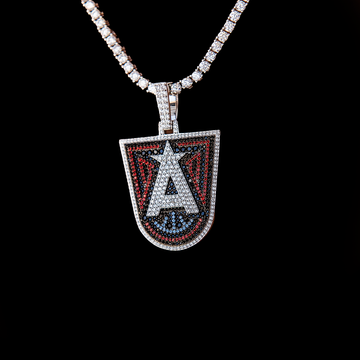 Colgante oficial del logo de los Atlanta Dream de la WNBA en oro blanco