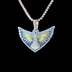 Colgante con el logotipo oficial de la WNBA de las Dallas Wings en oro blanco