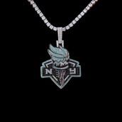 New York Liberty Official WNBA Logo Pendant in White Gold