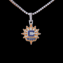 Colgante con el logotipo oficial de la WNBA de Connecticut Sun en oro blanco