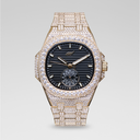 Reloj 39 mm Visionary con caja completamente chapada y esfera negra - Oro amarillo