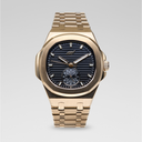 Reloj con caja lisa Visionary de 39 MM y esfera negra - Oro amarillo