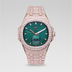 Reloj de 39MM Visionary con Caja Totalmente Iced y Esfera Verde - Oro Rosa