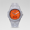 Reloj 39 mm Visionary con caja completamente esmaltada y esfera naranja - Oro blanco