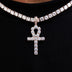 Iced Ankh Cross Pendant in Rose Gold
