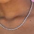 Collar de cuerda en oro blanco - 4 mm