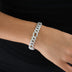 Diamond Figaro Chain Bracelet in White Gold - 10mm
