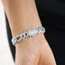 Diamond Figaro Chain Bracelet in White Gold - 10mm