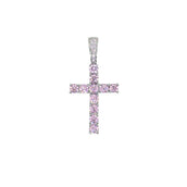 Pink Stone Diamond Cross